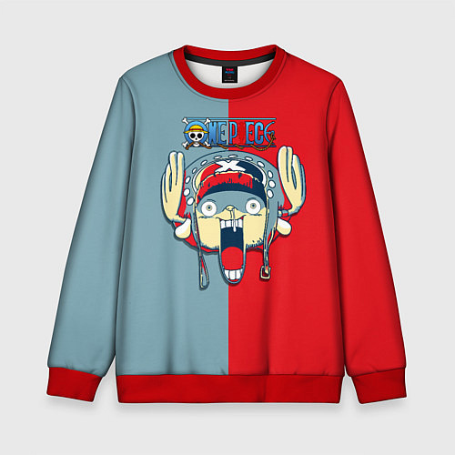 Детский свитшот Сопливый Тони Тони Чоппер One Piece / 3D-Красный – фото 1