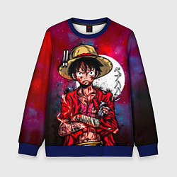 Свитшот детский Луффи One Piece Большой куш, цвет: 3D-синий