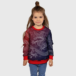 Свитшот детский Традиционный китайский дракон, цвет: 3D-красный — фото 2