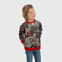Свитшот детский Китайский Дракон, China Dragon, цвет: 3D-красный — фото 2