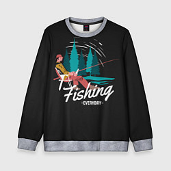 Свитшот детский Рыбалка Fishing, цвет: 3D-меланж