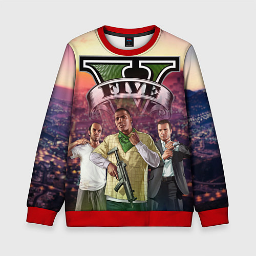 Детский свитшот GTA V TEAM FOREVER AND EVER / 3D-Красный – фото 1