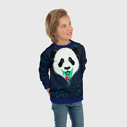 Свитшот детский Панда Краски Брызги, цвет: 3D-синий — фото 2