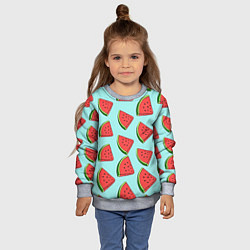 Свитшот детский Дольки арбузов, цвет: 3D-меланж — фото 2
