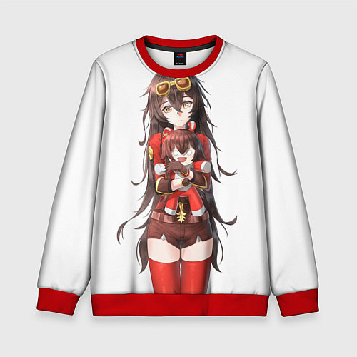 Детский свитшот Эмбер из Genshin Impact / 3D-Красный – фото 1