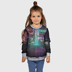 Свитшот детский Neon Tokyo, цвет: 3D-меланж — фото 2