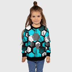 Свитшот детский Геометрия плиты, цвет: 3D-черный — фото 2