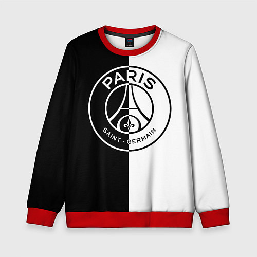 Детский свитшот ФК ПСЖ PSG BLACK & WHITE / 3D-Красный – фото 1