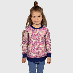 Свитшот детский Розовый тропический узор, цвет: 3D-синий — фото 2