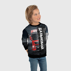 Свитшот детский Дальнобой Red Truck, цвет: 3D-черный — фото 2