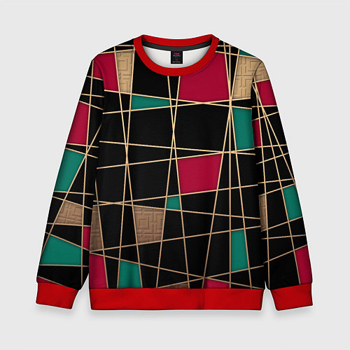 Детский свитшот Модный абстрактный узор / 3D-Красный – фото 1