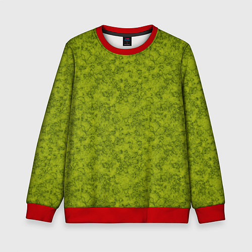 Детский свитшот Зеленый мраморный узор / 3D-Красный – фото 1