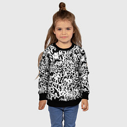 Свитшот детский Graffiti white on black, цвет: 3D-черный — фото 2