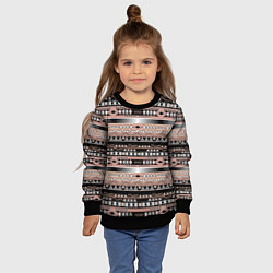 Свитшот детский Полосатый этнический орнамент, цвет: 3D-черный — фото 2