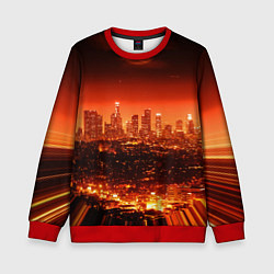 Свитшот детский Закат в Нью Йорке, цвет: 3D-красный