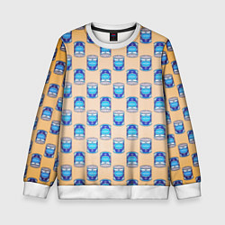 Свитшот детский Сгущенка паттерн, цвет: 3D-белый
