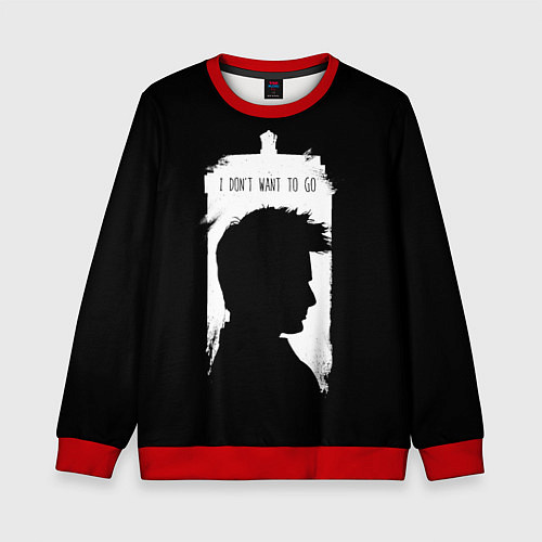 Детский свитшот Я не хочу идти / 3D-Красный – фото 1