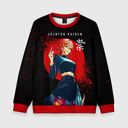 Свитшот детский Кугисаки Нобара, цвет: 3D-красный