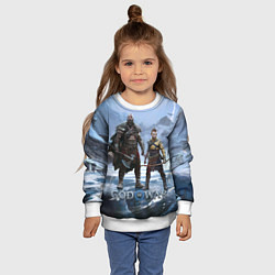 Свитшот детский Кратос и Атрей Рагнарек, цвет: 3D-белый — фото 2