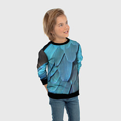 Свитшот детский Перья попугая, цвет: 3D-черный — фото 2