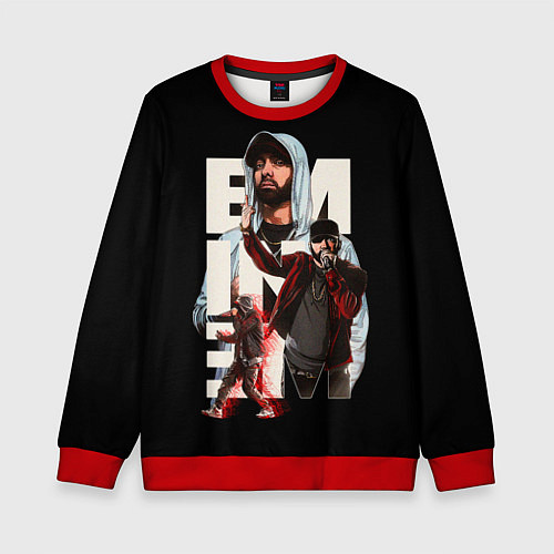 Детский свитшот Marshall Mathers / 3D-Красный – фото 1