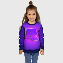 Свитшот детский ROBLOX NEON LOGO РОБЛОКС, цвет: 3D-синий — фото 2