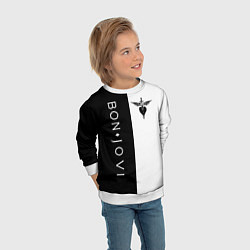 Свитшот детский BON JOVI BLACK WHITE, цвет: 3D-белый — фото 2