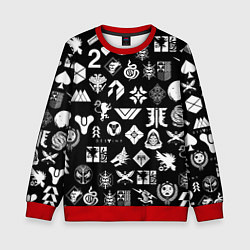 Свитшот детский DESTINY 2 PATTERN GAME LOGO ДЕСТИНИ 2 ПАТТЕРН СИМВ, цвет: 3D-красный