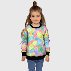 Свитшот детский Цветные пластыри, цвет: 3D-черный — фото 2