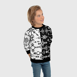 Свитшот детский ДРЕВНИЕ СЛАВЯНСКИЕ РУНЫ, цвет: 3D-черный — фото 2