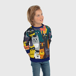 Свитшот детский Крутые коты, цвет: 3D-синий — фото 2