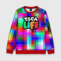 Свитшот детский Toca Life: Pixels, цвет: 3D-красный