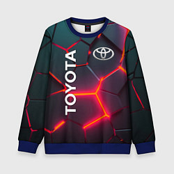 Свитшот детский TOYOTA 3D NEON ТОЙОТА 3Д ПЛИТЫ НЕОН, цвет: 3D-синий