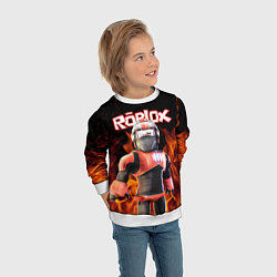 Свитшот детский ROBLOX FIRE РОБЛОКС ОГОНЬ ПОЖАРНЫЙ, цвет: 3D-белый — фото 2