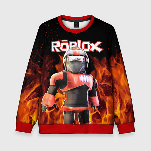 Детский свитшот ROBLOX FIRE РОБЛОКС ОГОНЬ ПОЖАРНЫЙ / 3D-Красный – фото 1