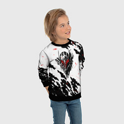Свитшот детский Берсерк маска с красными глазами, цвет: 3D-черный — фото 2