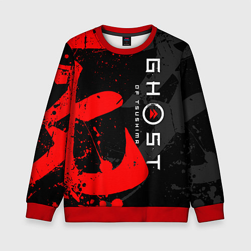 Детский свитшот GHOST OF TSUSHIMA ПРИЗРАК ЦУСИМЫ / 3D-Красный – фото 1