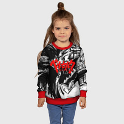 Свитшот детский БЕРСЕРК РИСУНОК BERSERK, цвет: 3D-красный — фото 2