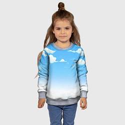 Свитшот детский Летнее небо, цвет: 3D-меланж — фото 2
