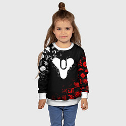 Свитшот детский DESTINY 2 RED & WHITE PATTERN LOGO, цвет: 3D-белый — фото 2