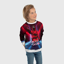 Свитшот детский Игра в кальмара - выстрел, цвет: 3D-белый — фото 2