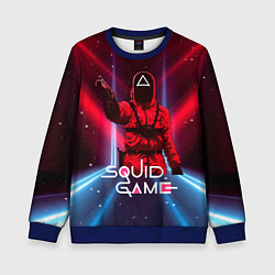 Свитшот детский Игра в кальмара - выстрел, цвет: 3D-синий