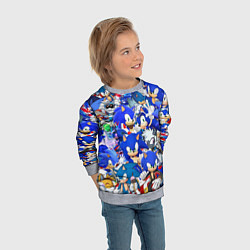 Свитшот детский SONIC СИНИЙ ЁЖ СОНИК, цвет: 3D-меланж — фото 2