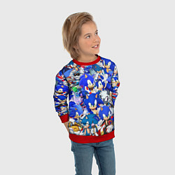 Свитшот детский SONIC СИНИЙ ЁЖ СОНИК, цвет: 3D-красный — фото 2