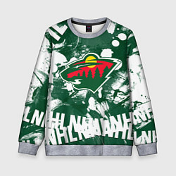 Свитшот детский Minnesota Wild, Миннесота Уайлд, цвет: 3D-меланж