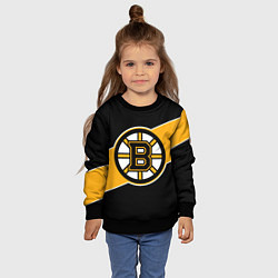 Свитшот детский Бостон Брюинз, Boston Bruins, цвет: 3D-черный — фото 2