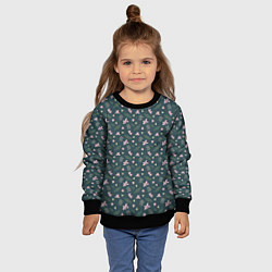 Свитшот детский Винтажный узор с цветами, цвет: 3D-черный — фото 2