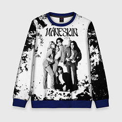 Свитшот детский Maneskin Монэскин, рок - группа, цвет: 3D-синий