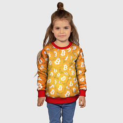 Свитшот детский Биткоин текстура, цвет: 3D-красный — фото 2