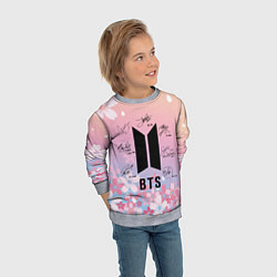 Свитшот детский BTS БТС АВТОГРАФЫ УЧАСТНИКОВ, цвет: 3D-меланж — фото 2
